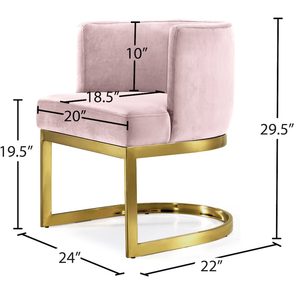 Gianna Pink Velvet Dining Chair. Picture 4
