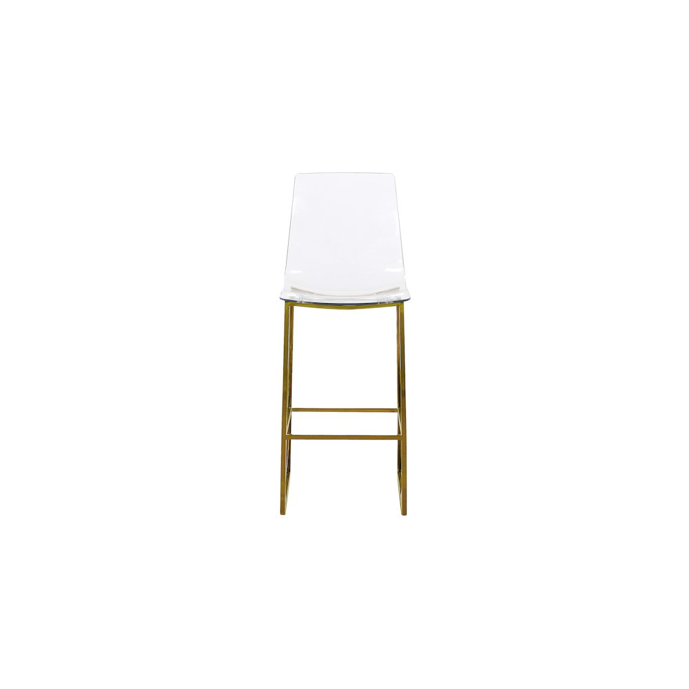 Lumen Gold Metal/Lucite Polycarbonate Stool. Picture 3