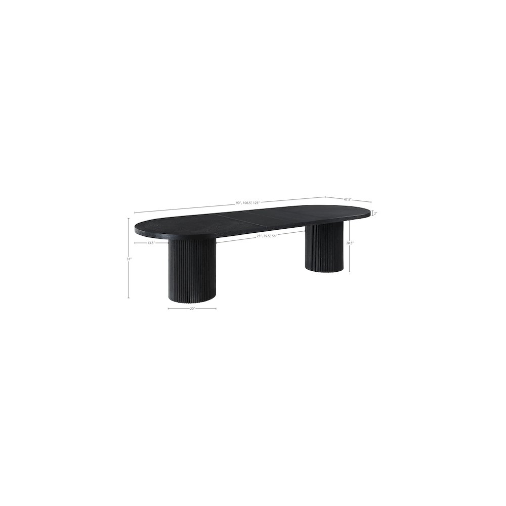 Belinda Black Oak Veneer Dining Table. Picture 13