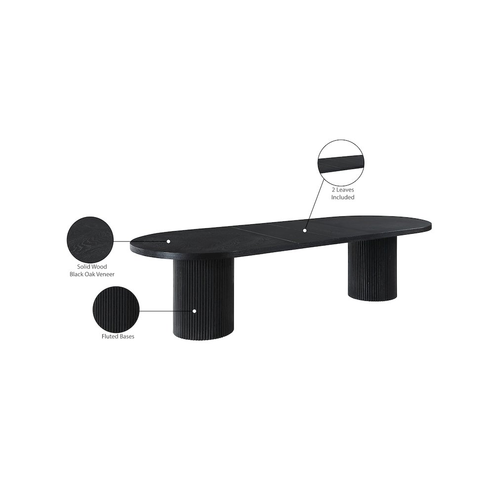 Belinda Black Oak Veneer Dining Table. Picture 14