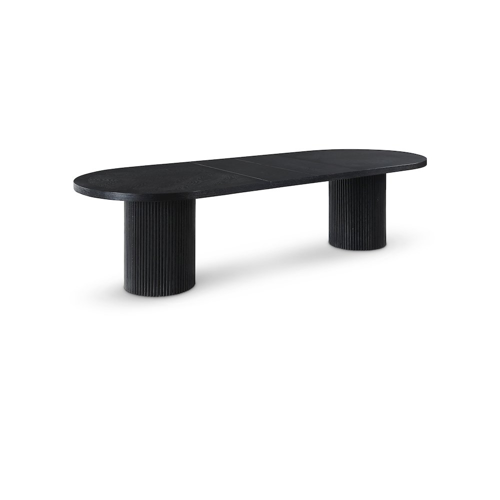 Belinda Black Oak Veneer Dining Table. Picture 1
