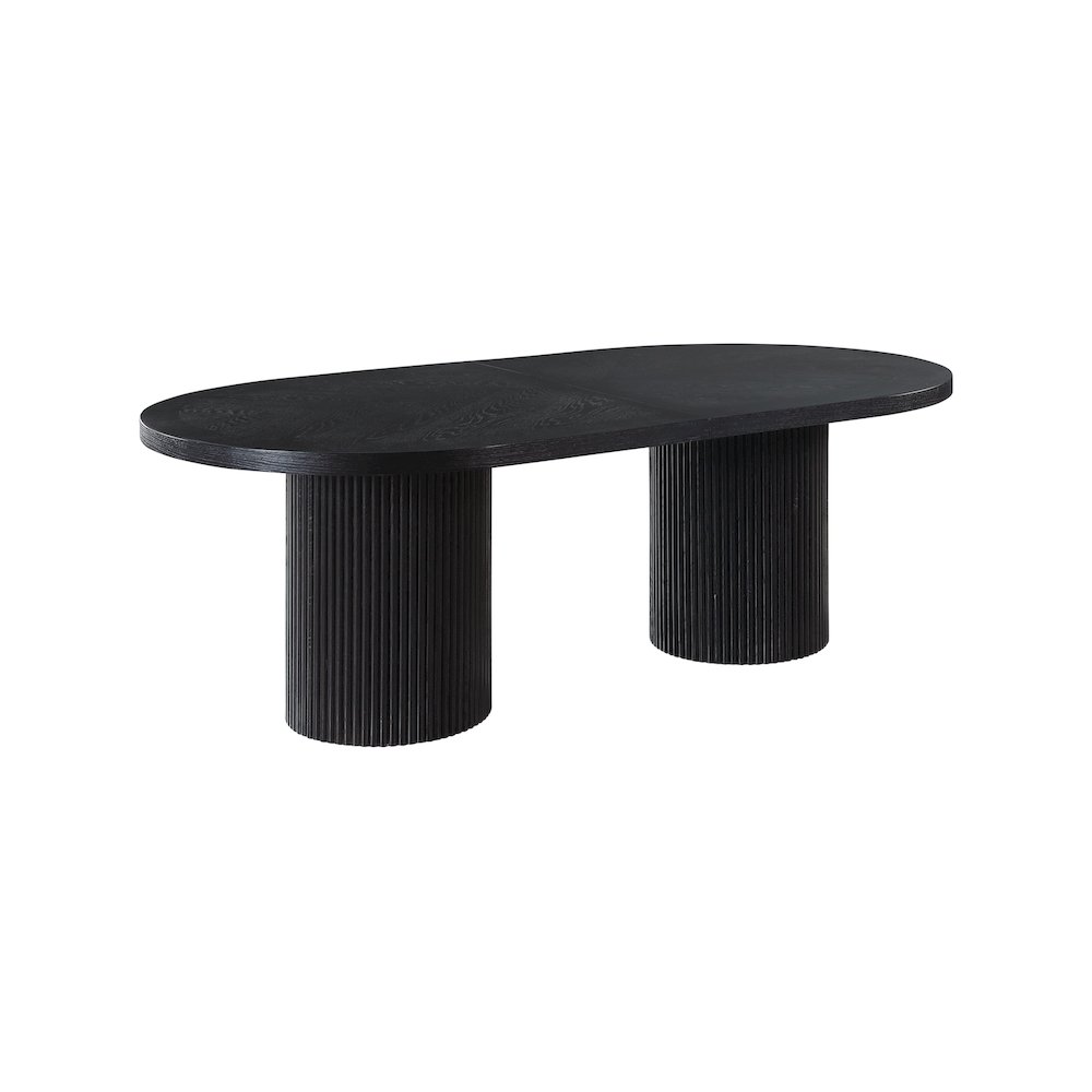 Belinda Black Oak Veneer Dining Table. Picture 5