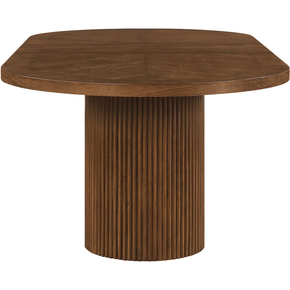 Belinda 90" / 106.5" / 123" Brown Oak Wood Dining Table. Picture 11