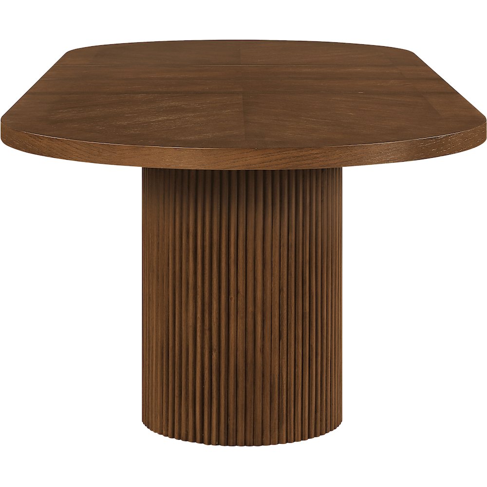 Belinda 90" / 106.5" / 123" Brown Oak Wood Dining Table. Picture 12