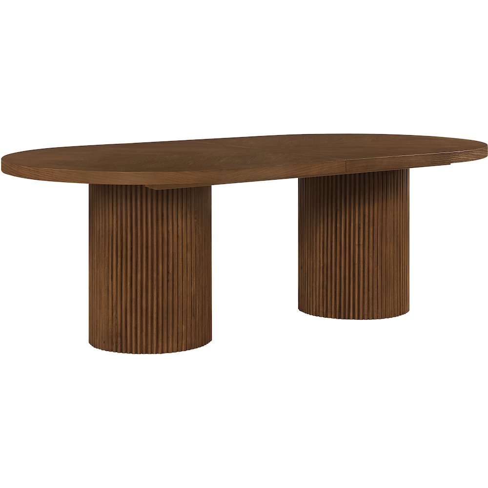 Belinda 90" / 106.5" / 123" Brown Oak Wood Dining Table. Picture 5