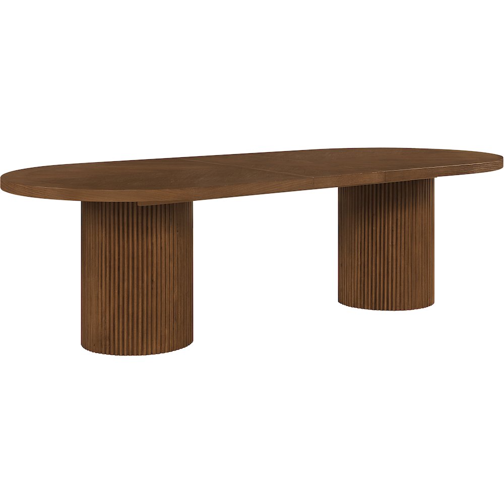 Belinda 90" / 106.5" / 123" Brown Oak Wood Dining Table. Picture 6