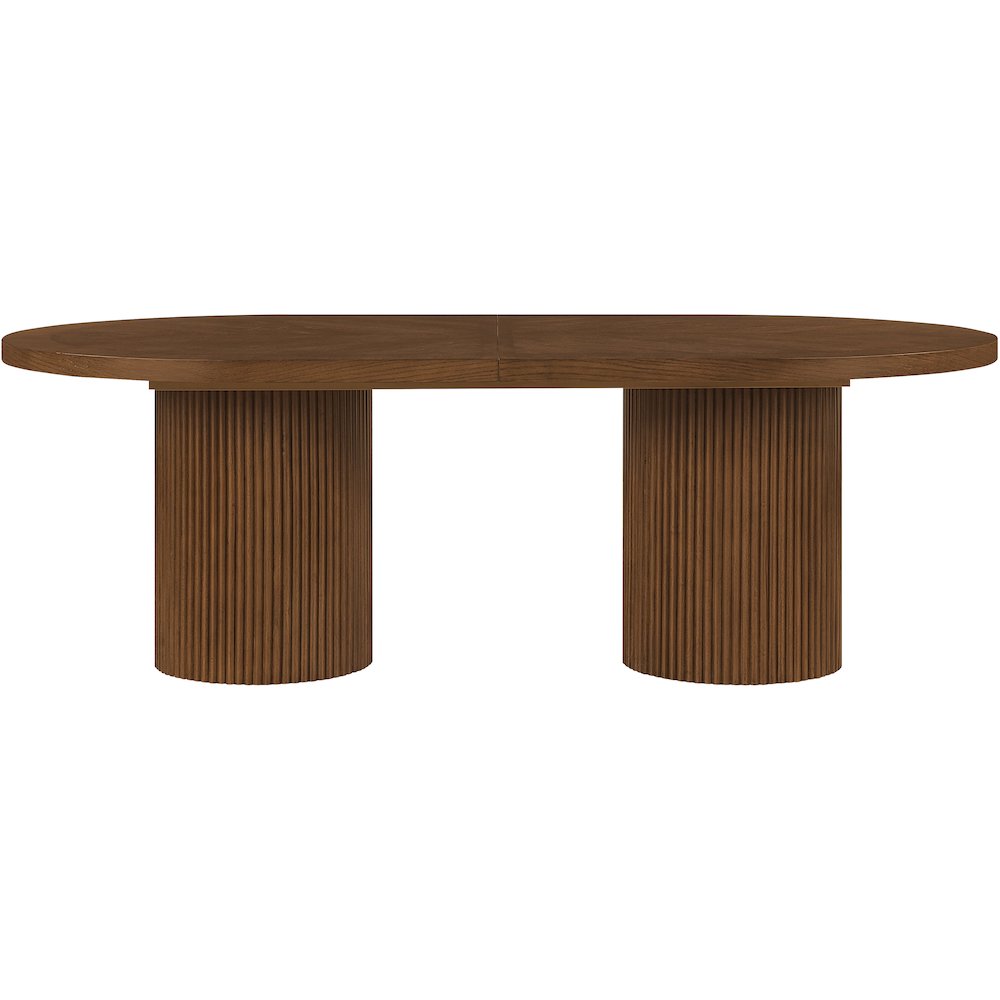 Belinda 90" / 106.5" / 123" Brown Oak Wood Dining Table. Picture 7