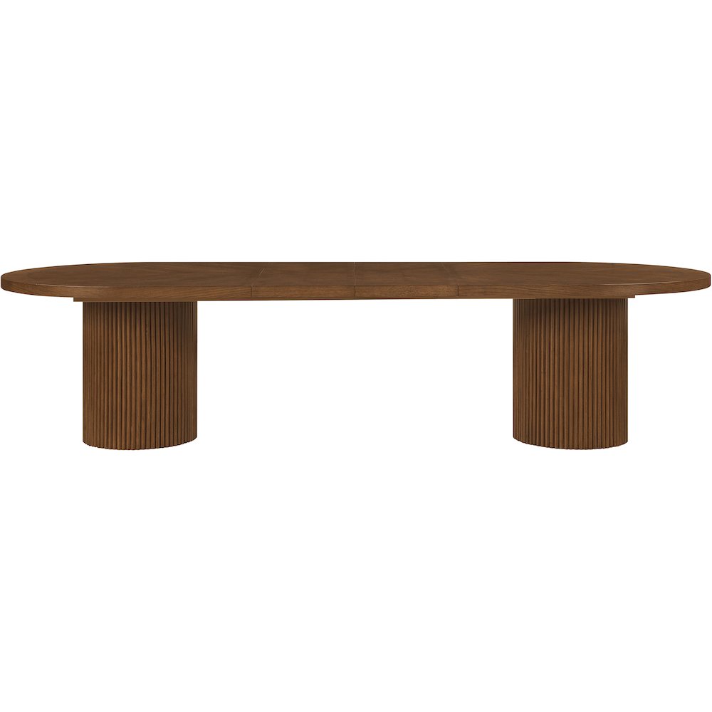 Belinda 90" / 106.5" / 123" Brown Oak Wood Dining Table. Picture 9