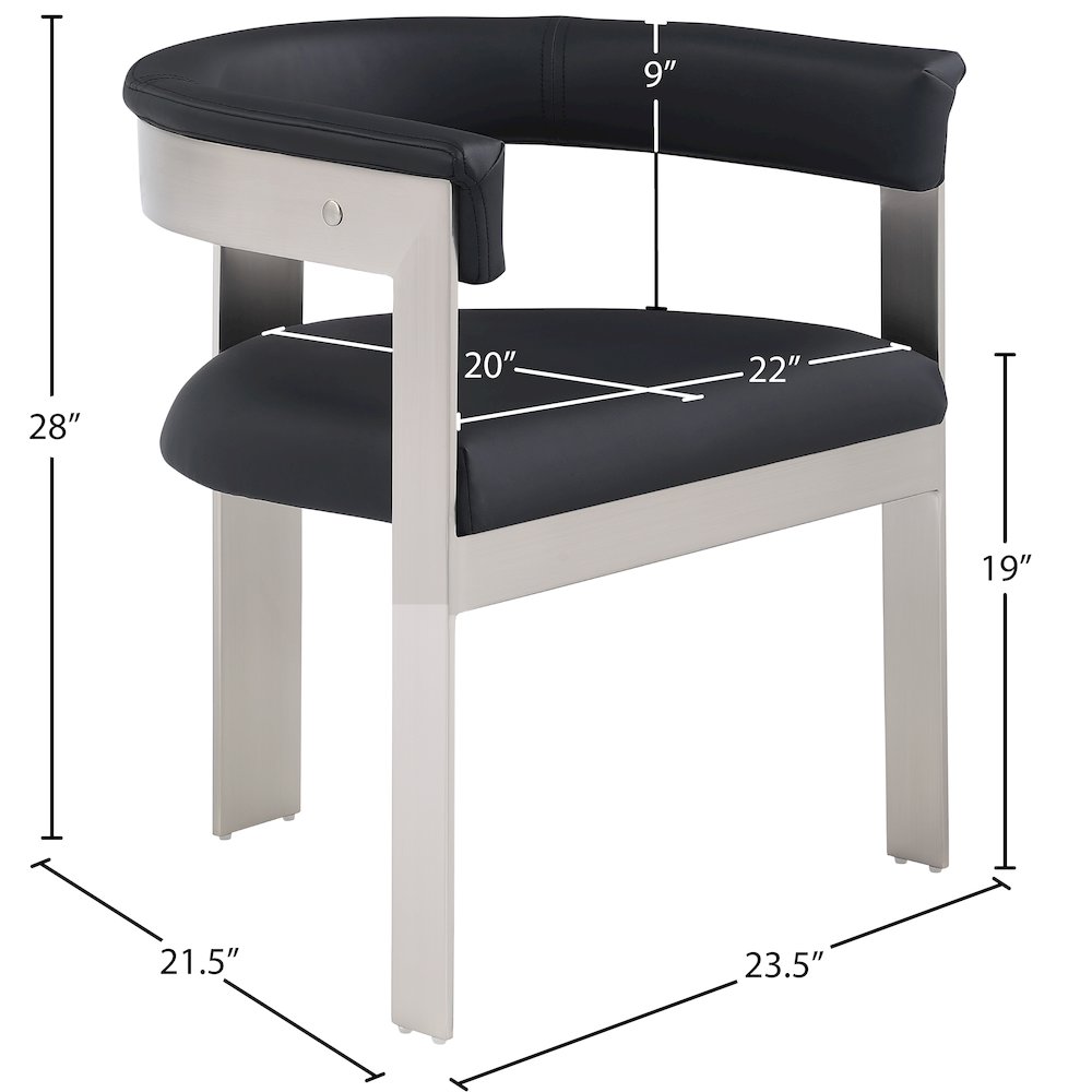 Romeo Black Vegan Leather Dining Chair, Set of 2. Picture 7