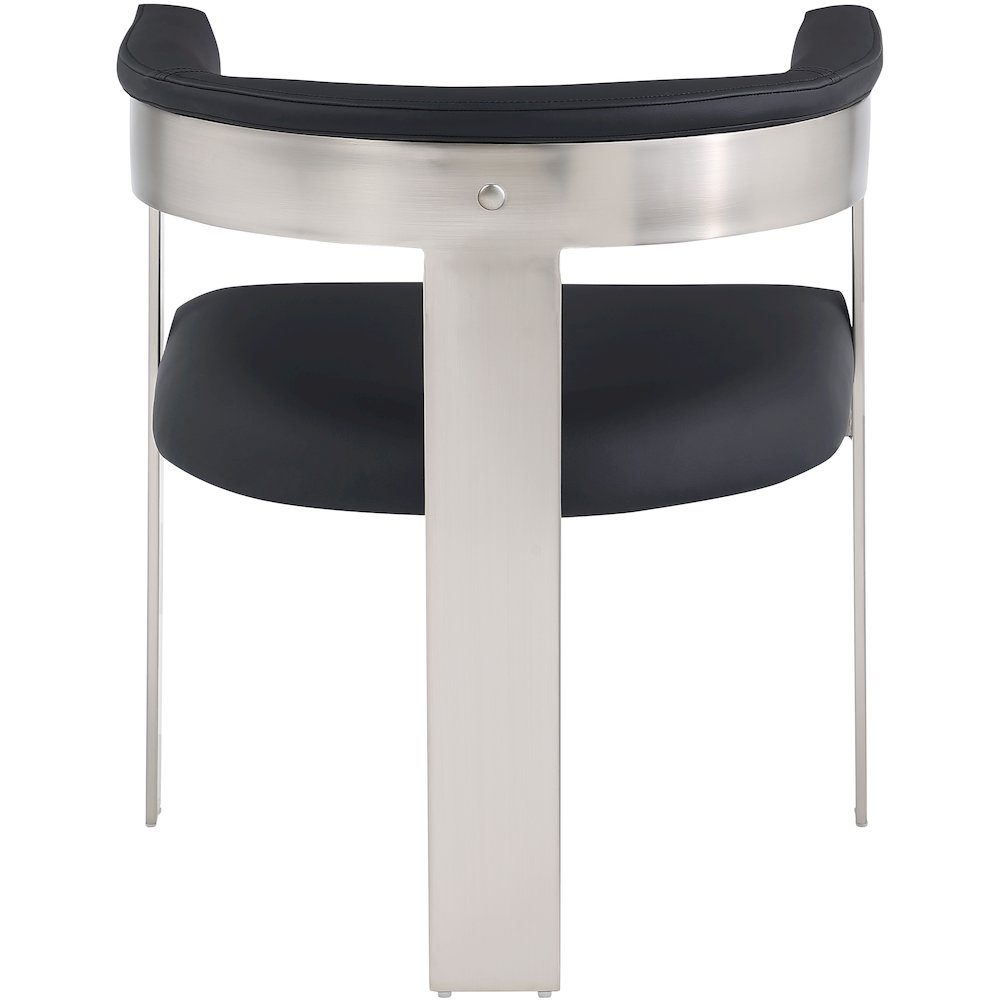 Romeo Black Vegan Leather Dining Chair, Set of 2. Picture 2