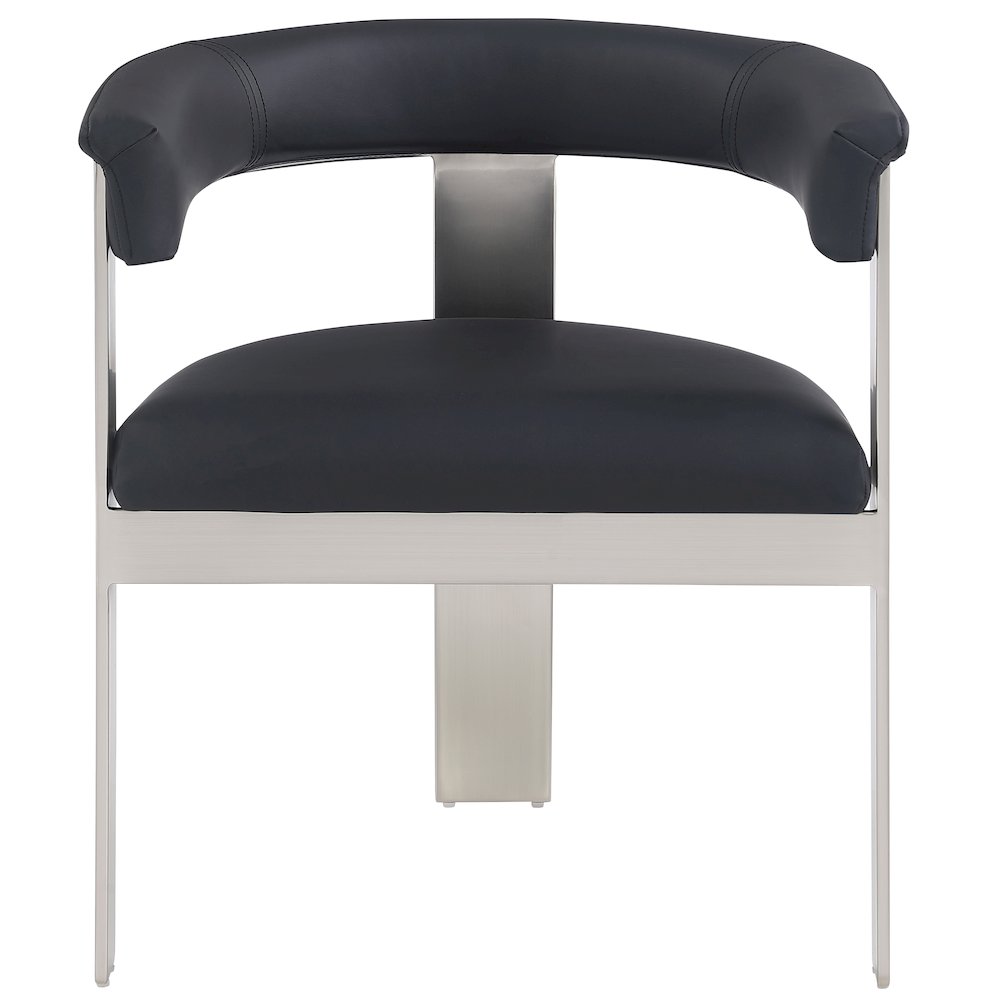 Romeo Black Vegan Leather Dining Chair, Set of 2. Picture 3