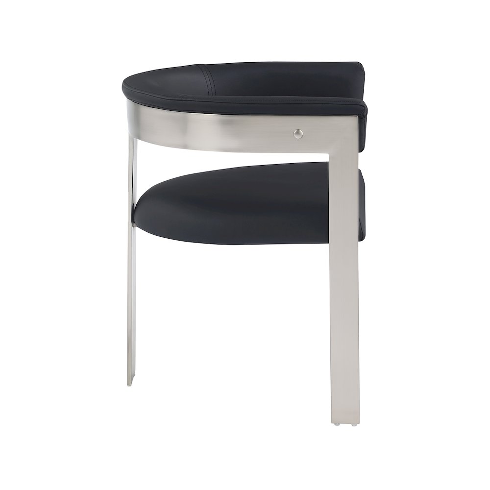 Romeo Black Vegan Leather Dining Chair, Set of 2. Picture 4
