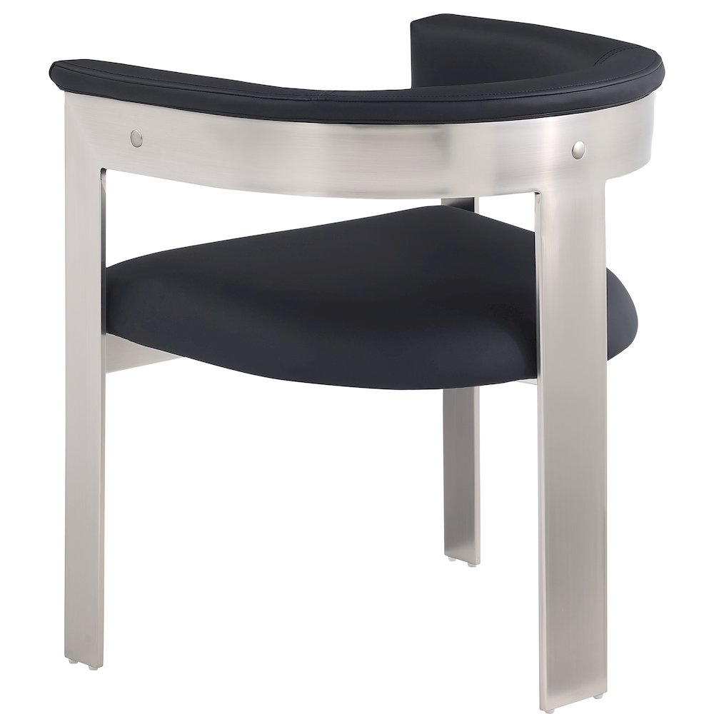 Romeo Black Vegan Leather Dining Chair, Set of 2. Picture 5