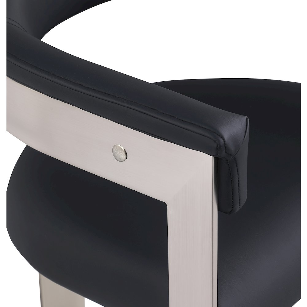 Romeo Black Vegan Leather Dining Chair, Set of 2. Picture 6
