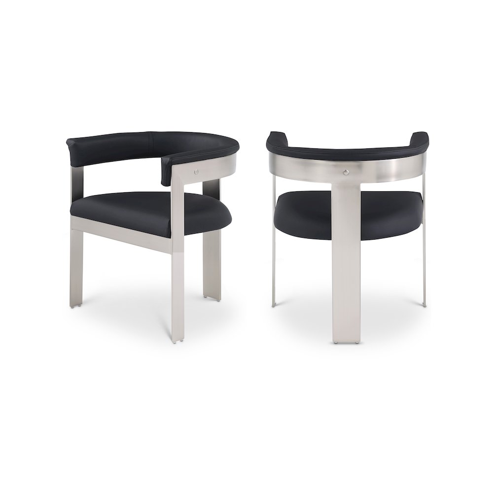 Romeo Black Vegan Leather Dining Chair, Set of 2. Picture 1