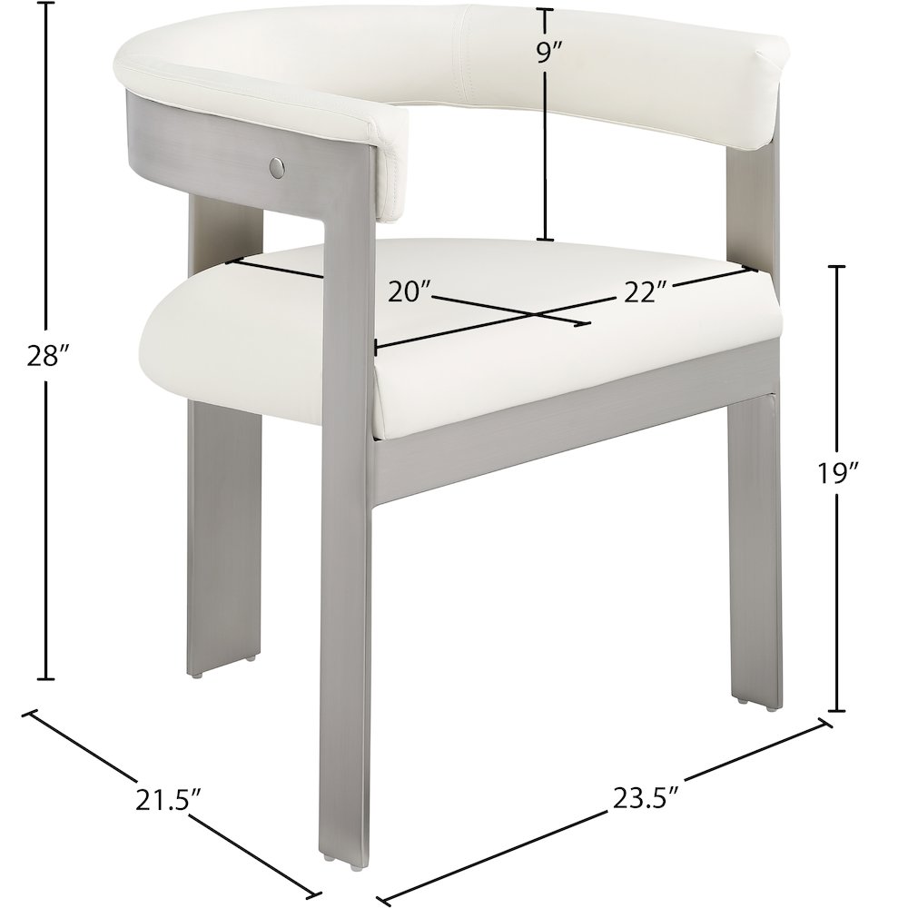 Romeo Cream Vegan Leather Dining Chair, Set of 2. Picture 7