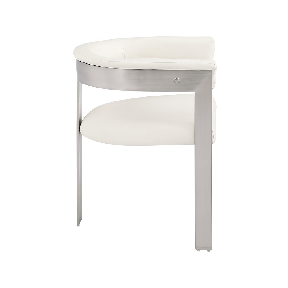 Romeo Cream Vegan Leather Dining Chair, Set of 2. Picture 4