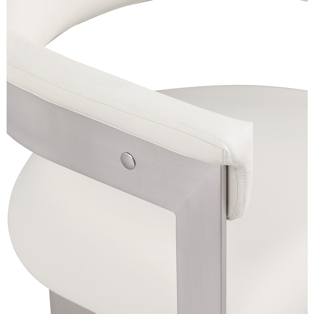 Romeo Cream Vegan Leather Dining Chair, Set of 2. Picture 6