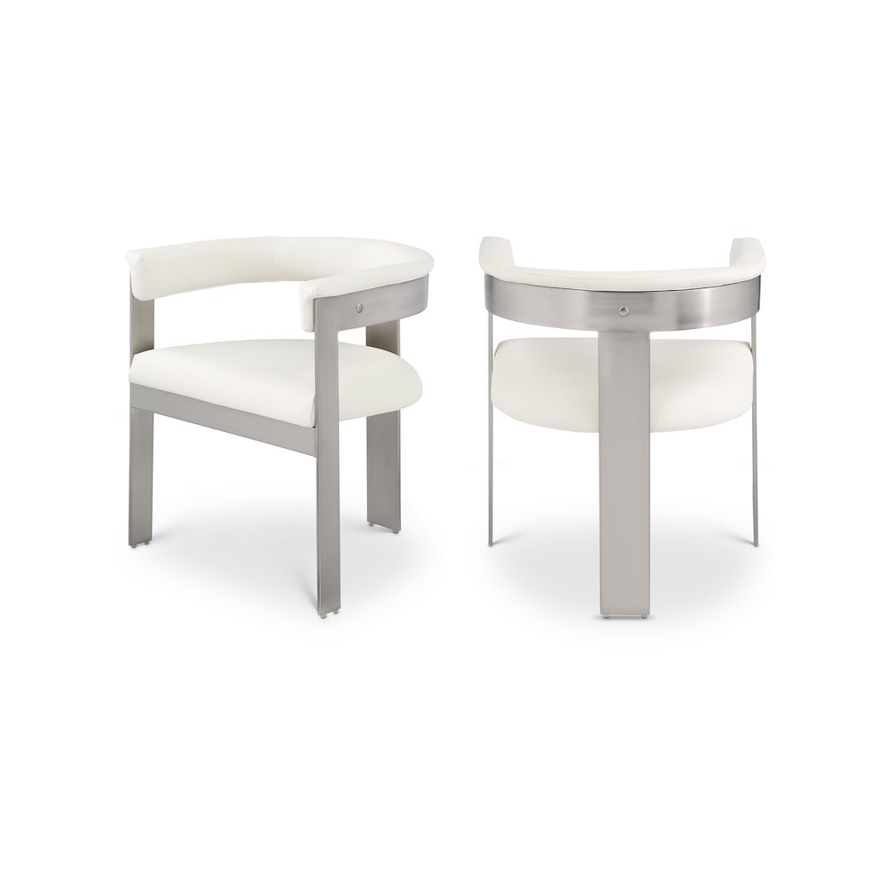 Romeo Cream Vegan Leather Dining Chair, Set of 2. Picture 1