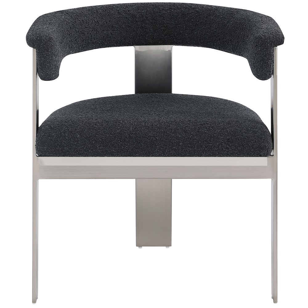 Romeo Black Boucle Fabric Dining Chair, Set of 2. Picture 3