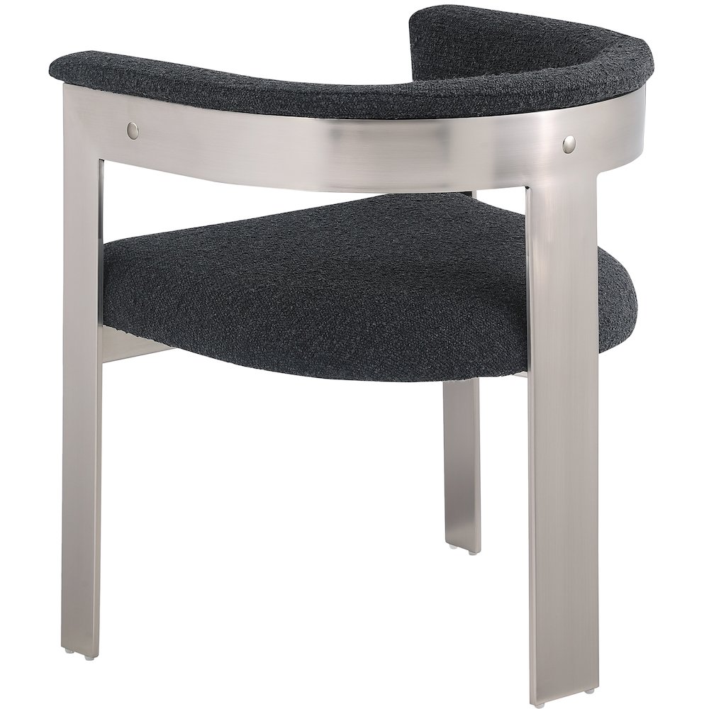 Romeo Black Boucle Fabric Dining Chair, Set of 2. Picture 5