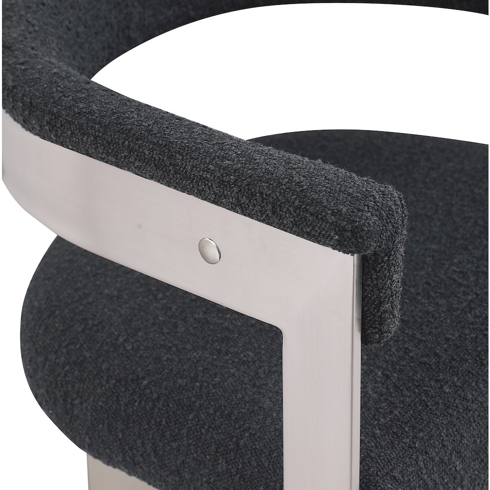 Romeo Black Boucle Fabric Dining Chair, Set of 2. Picture 6