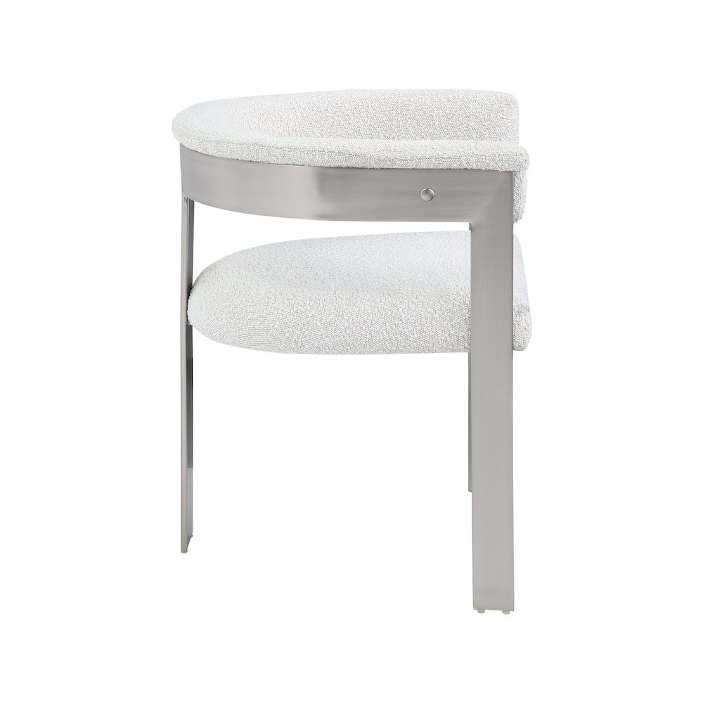 Romeo Cream Boucle Fabric Dining Chair, Set of 2. Picture 4