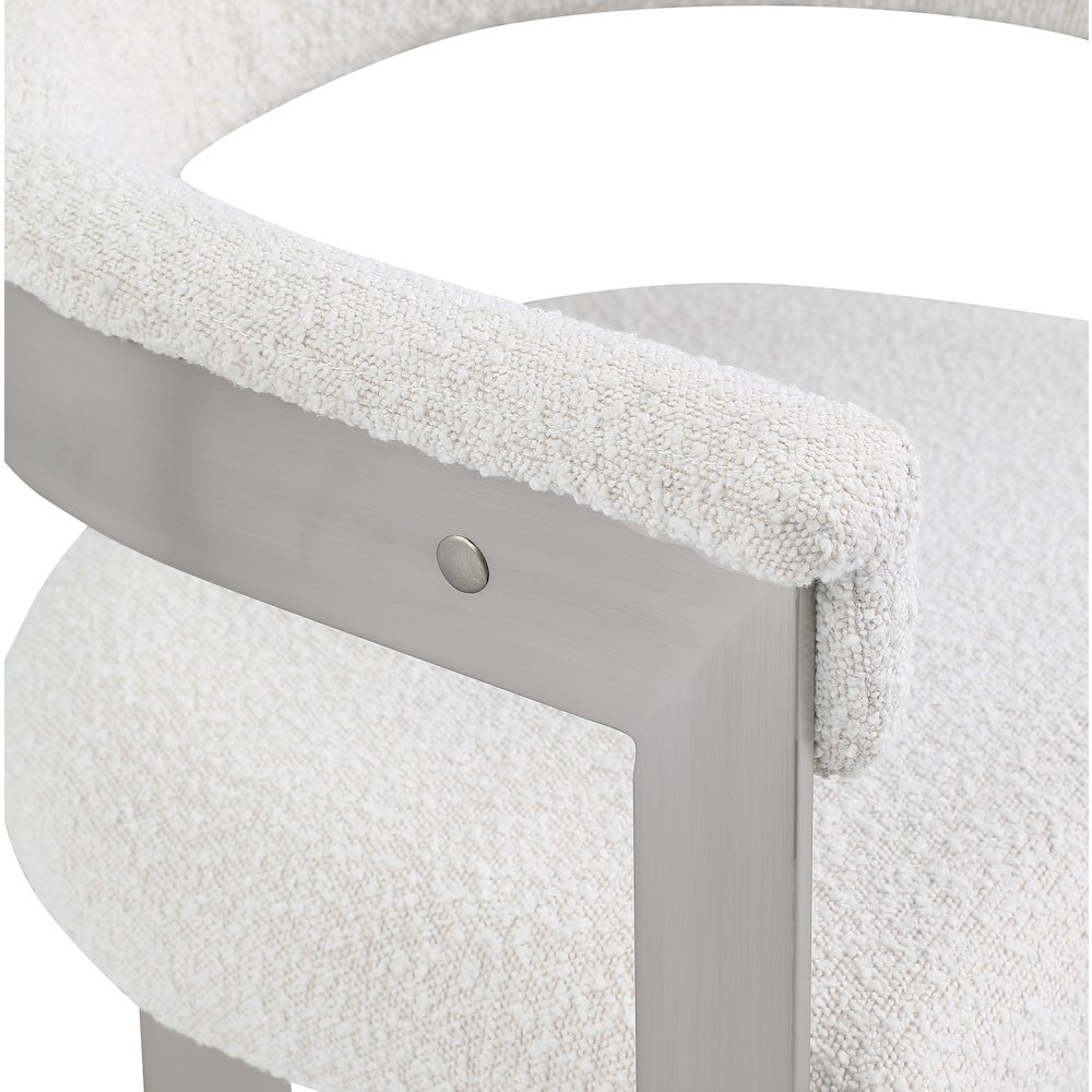 Romeo Cream Boucle Fabric Dining Chair, Set of 2. Picture 6