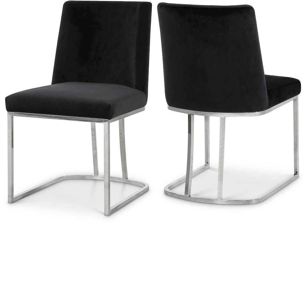 Heidi Black Velvet Dining Chair, Set of 2. Picture 1