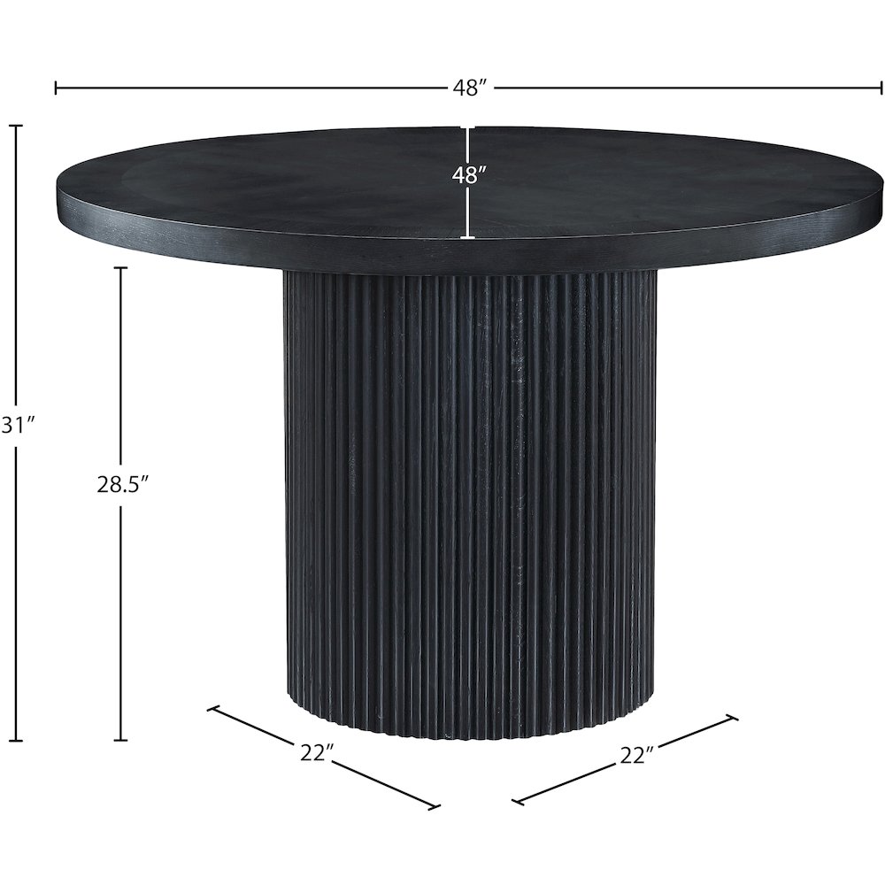 Belinda Black Oak Veneer Dining Table. Picture 5