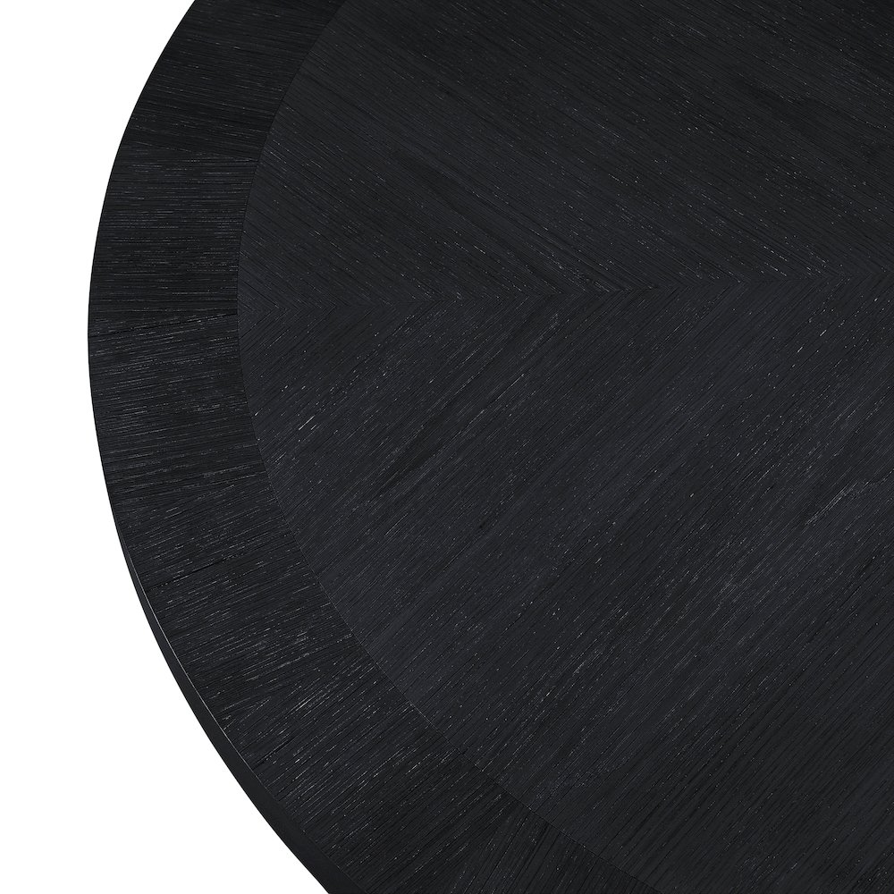 Belinda Black Oak Veneer Dining Table. Picture 4