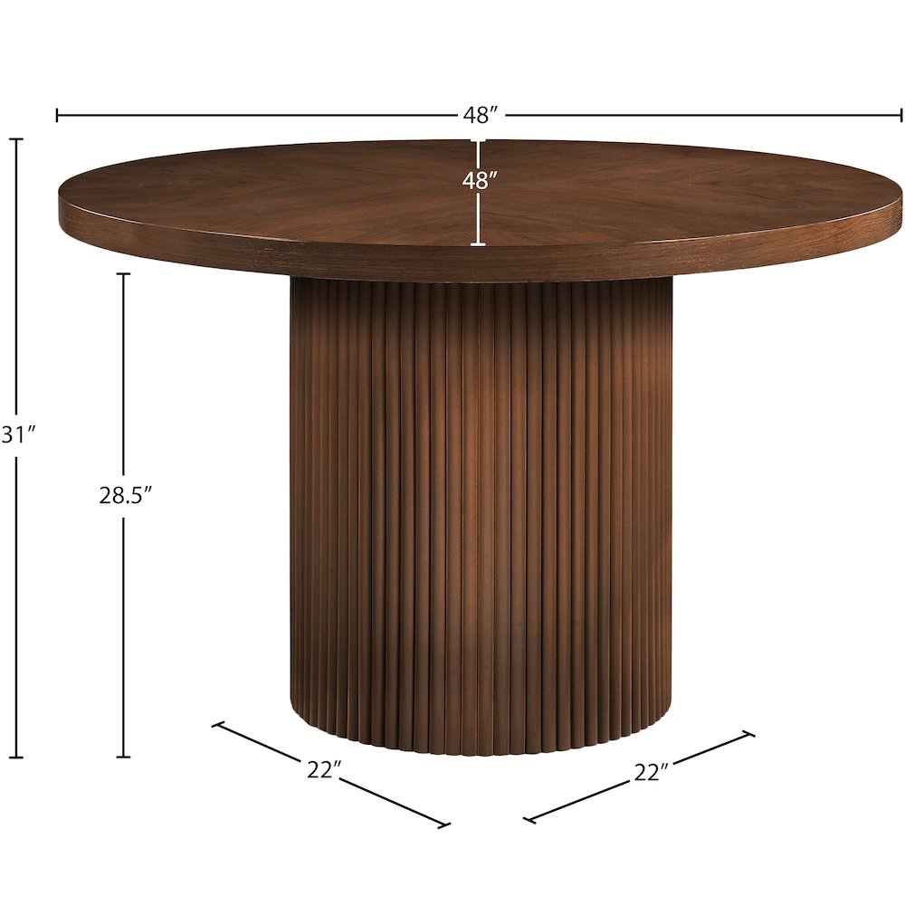Belinda Brown Oak Veneer Dining Table. Picture 5