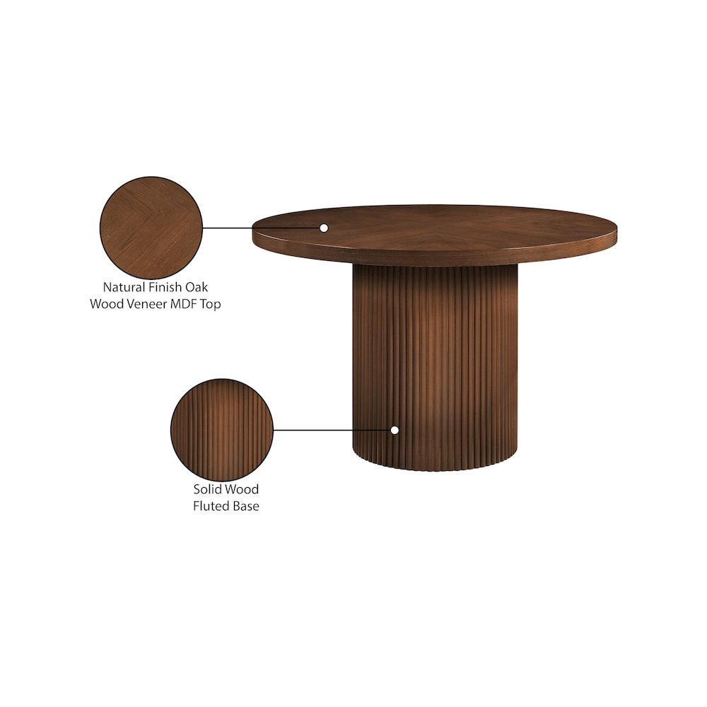 Belinda Brown Oak Veneer Dining Table. Picture 6