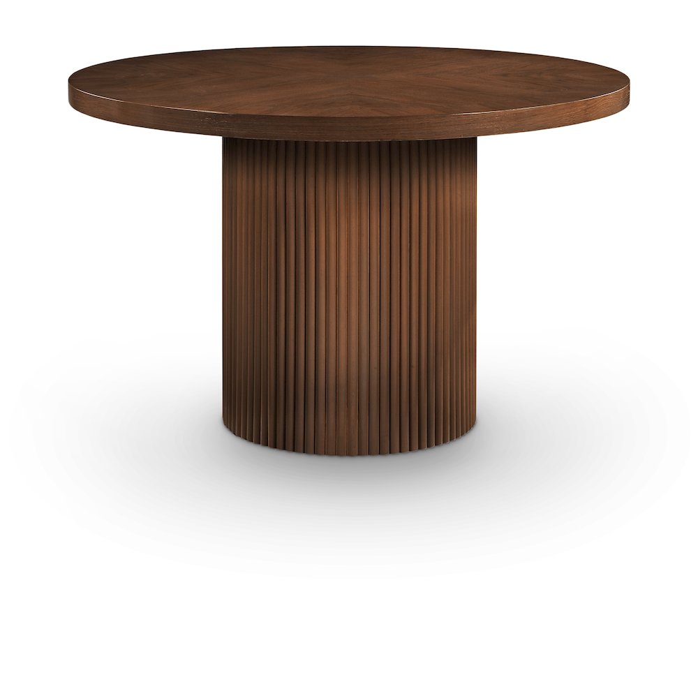 Belinda Brown Oak Veneer Dining Table. Picture 1