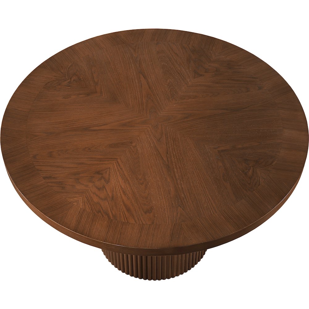 Belinda Brown Oak Veneer Dining Table. Picture 3