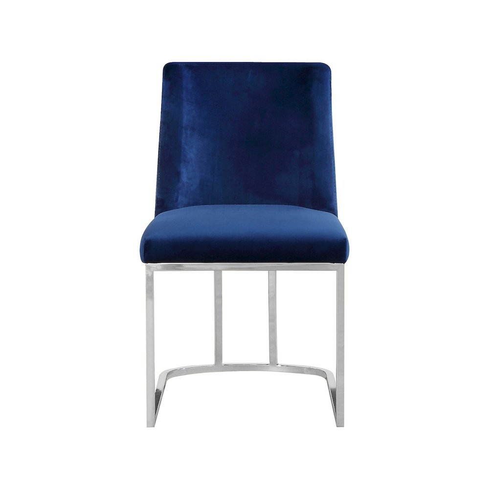 Heidi Navy Velvet Dining Chair, Set of 2. Picture 3