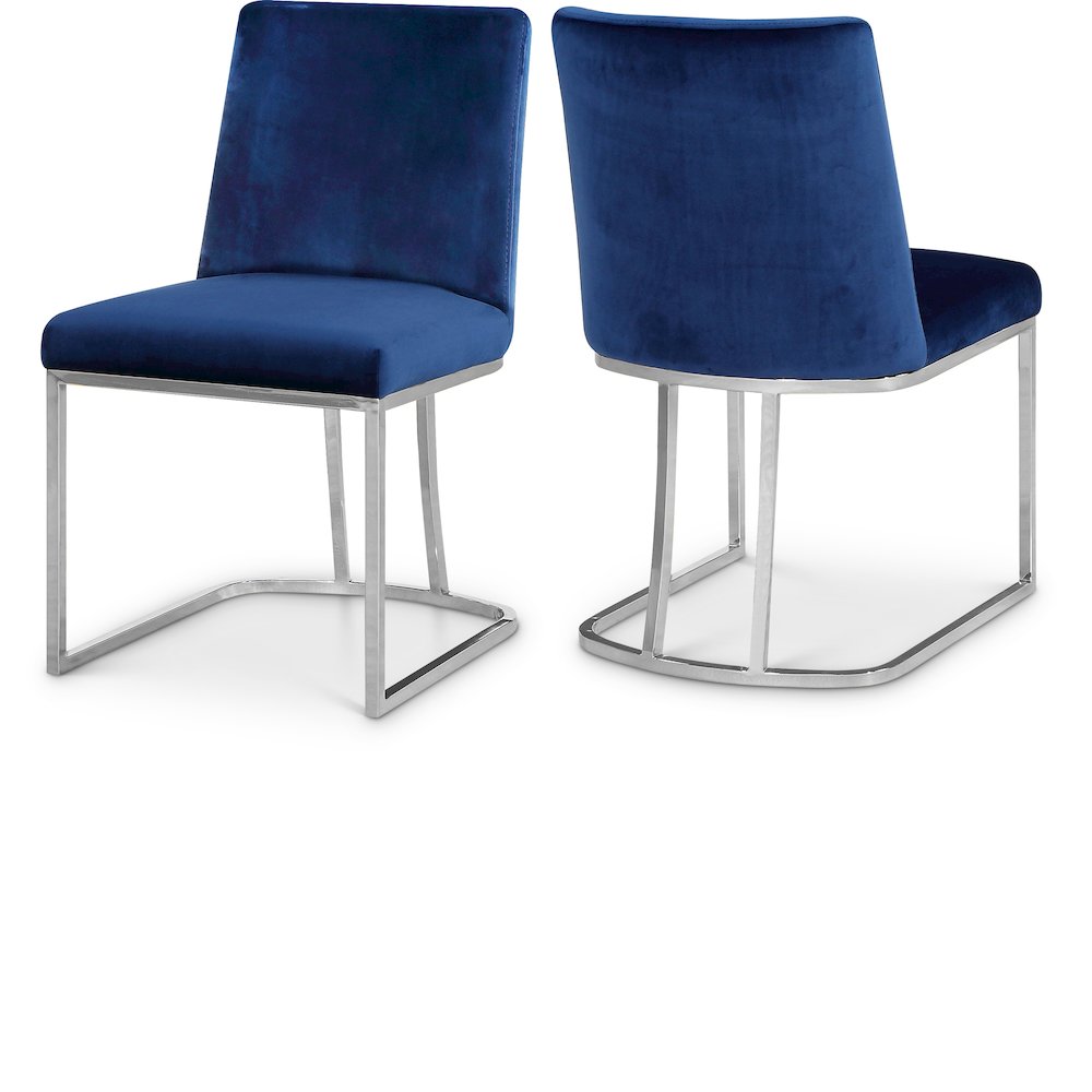 Heidi Navy Velvet Dining Chair, Set of 2. Picture 1