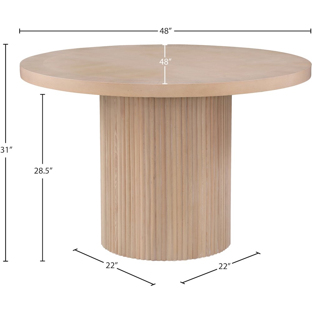 Belinda Natural Oak Veneer Dining Table. Picture 5