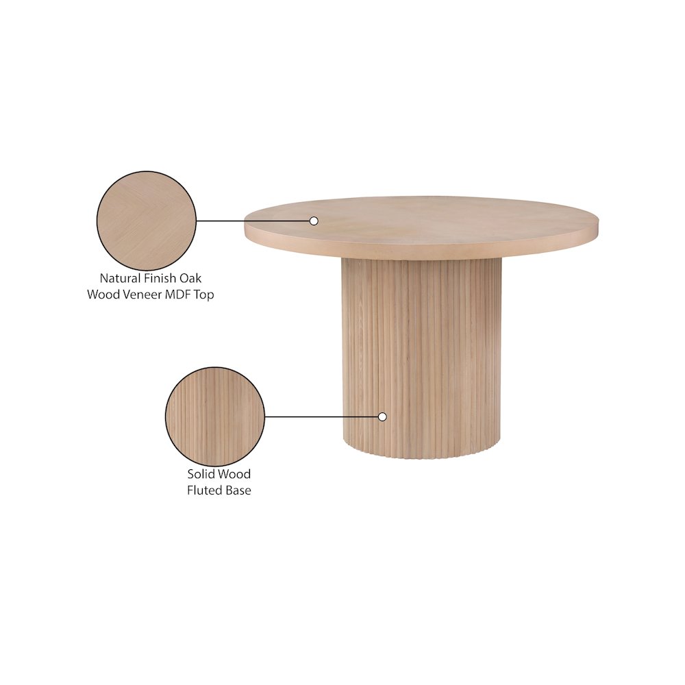 Belinda Natural Oak Veneer Dining Table. Picture 6