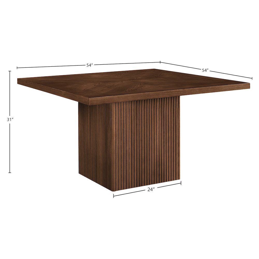 Belinda 54" Brown Beech Wood And Oak Veneer Dining Table. Picture 5