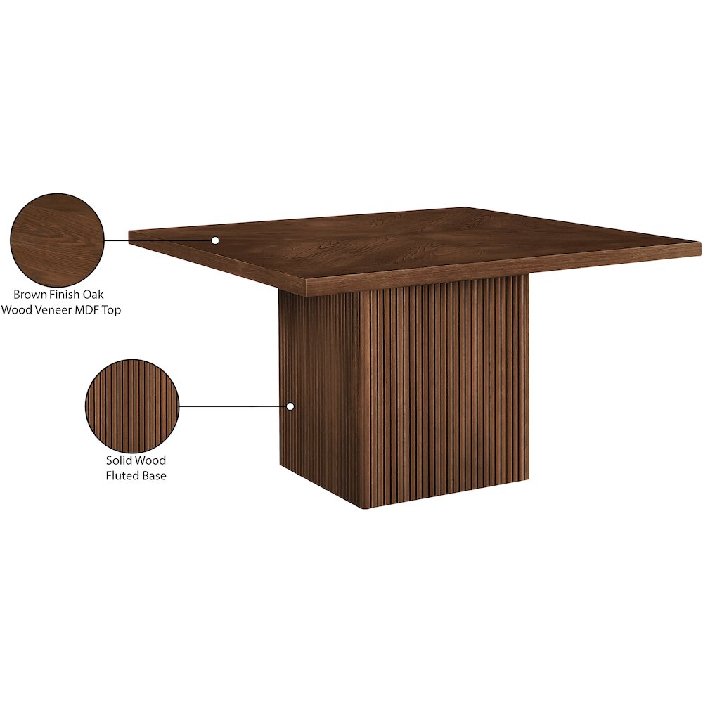 Belinda 54" Brown Beech Wood And Oak Veneer Dining Table. Picture 6