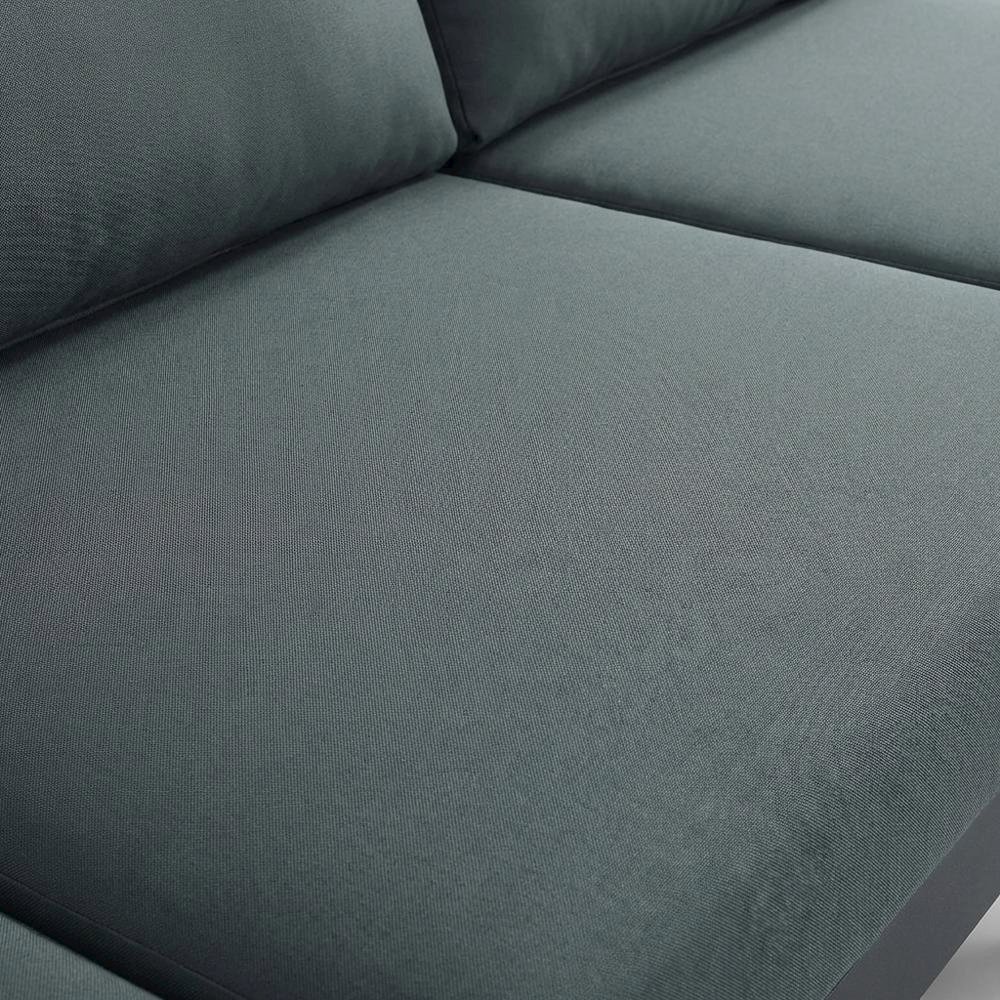 Gray Fabric Outdoor Modular Sofa With Contemporary Style And Cushioned Seating. Picture 5