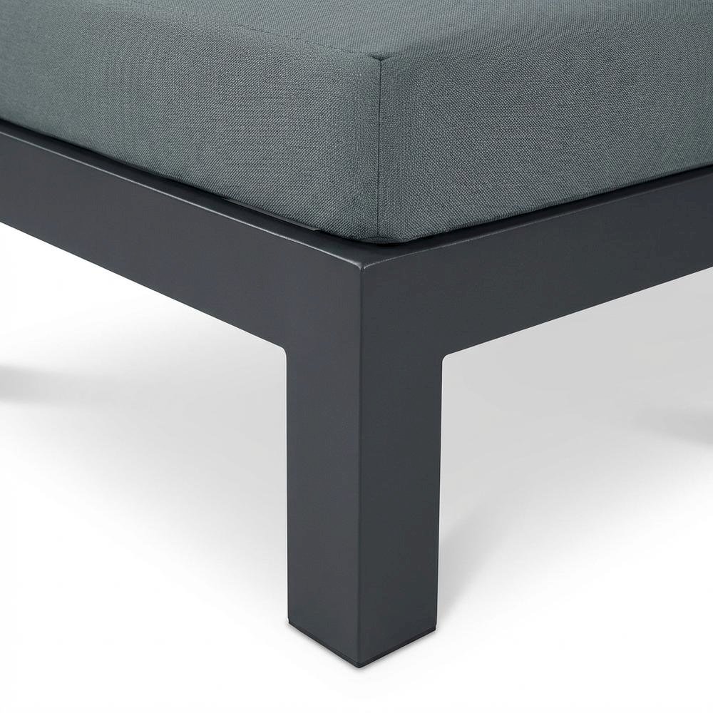 Gray Fabric Outdoor Patio Modular Sectional, Contemporary Style, Comfortable. Picture 6
