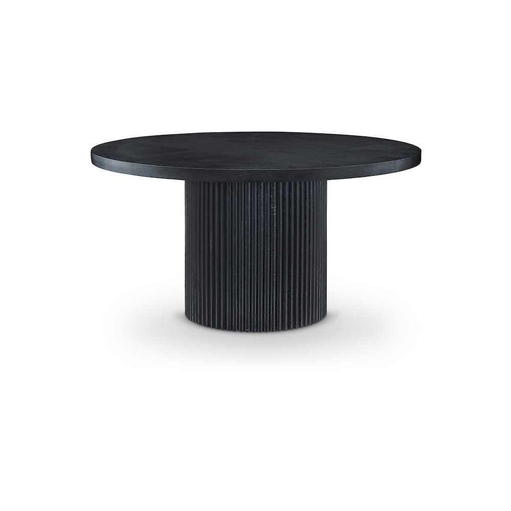 Belinda 60" Black Solid Wood and Oak Veneer Dining Table. Picture 1