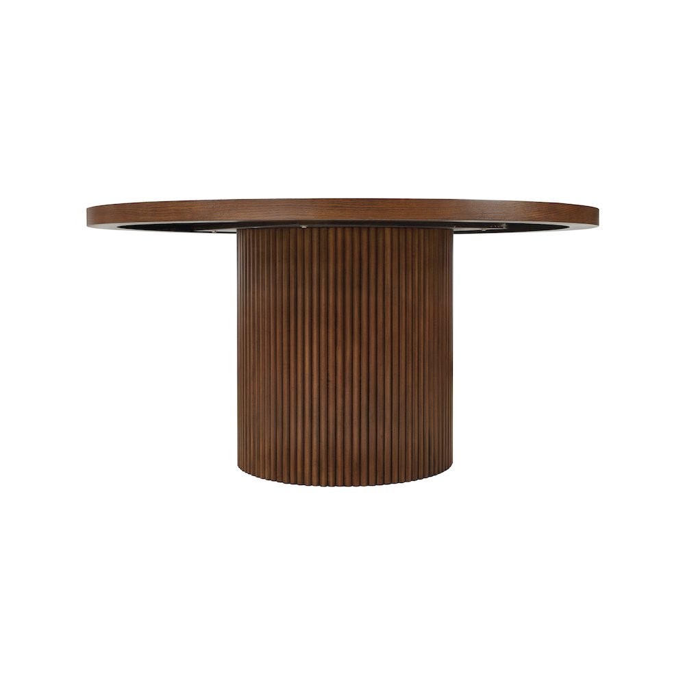 Belinda 60" Brown Solid Wood and Oak Veneer Dining Table. Picture 2