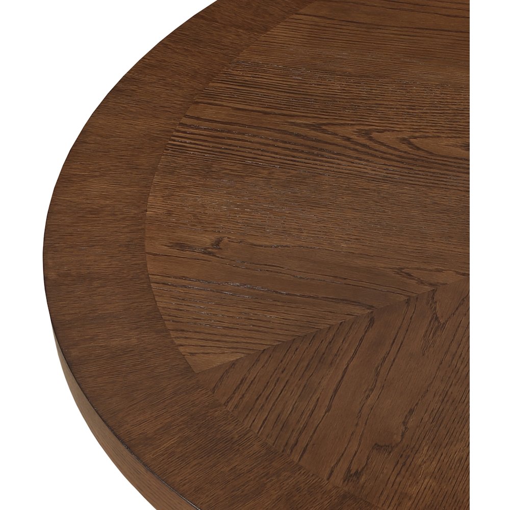 Belinda 60" Brown Solid Wood and Oak Veneer Dining Table. Picture 4