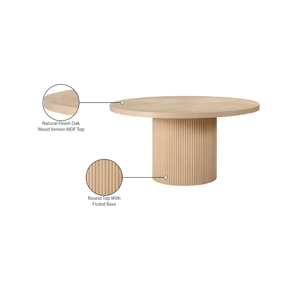 Belinda 60" Natural Solid Wood and Oak Veneer Dining Table. Picture 6