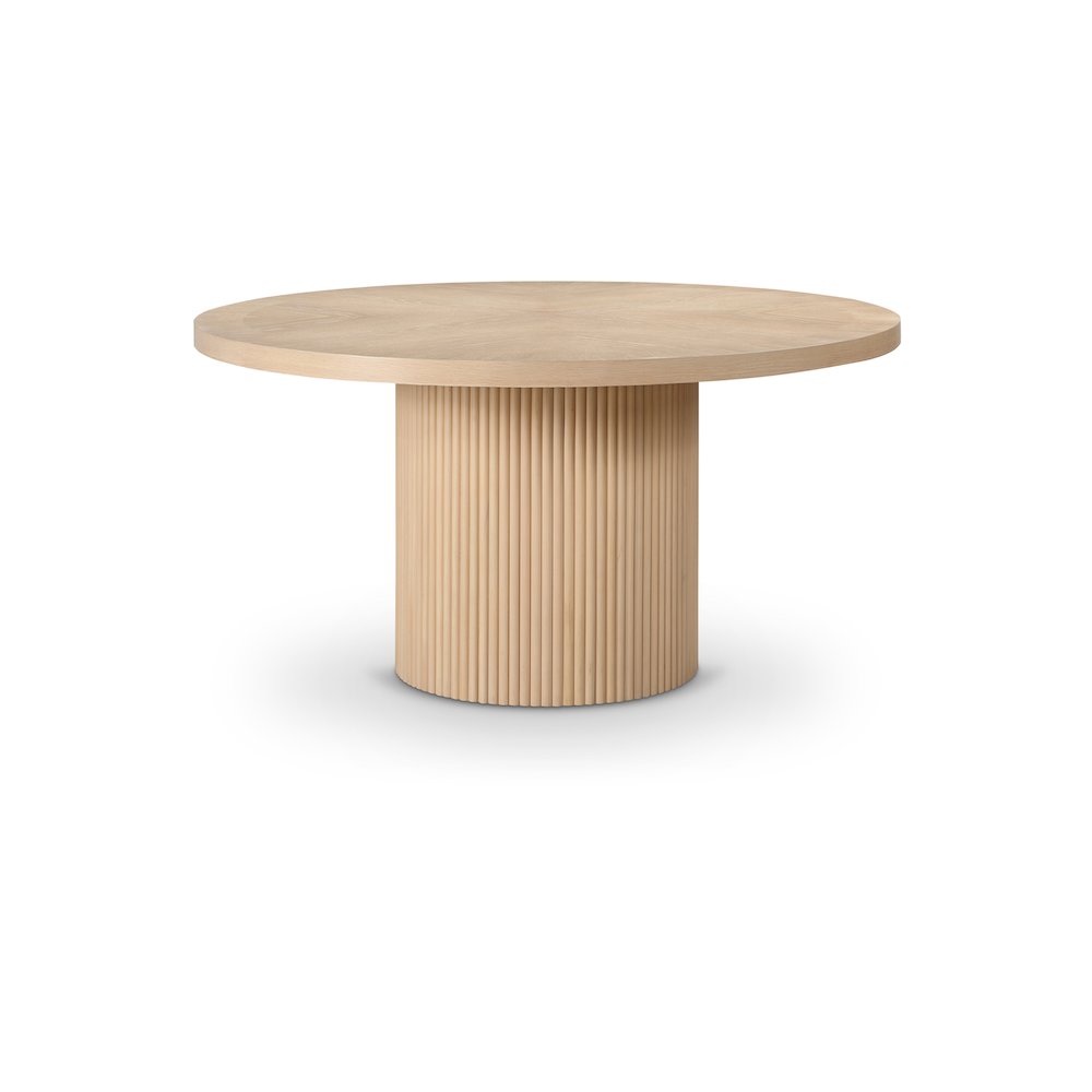 Belinda 60" Natural Solid Wood and Oak Veneer Dining Table. Picture 1