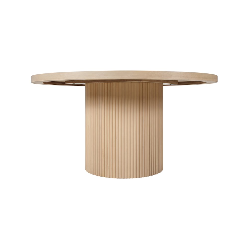 Belinda 60" Natural Solid Wood and Oak Veneer Dining Table. Picture 2