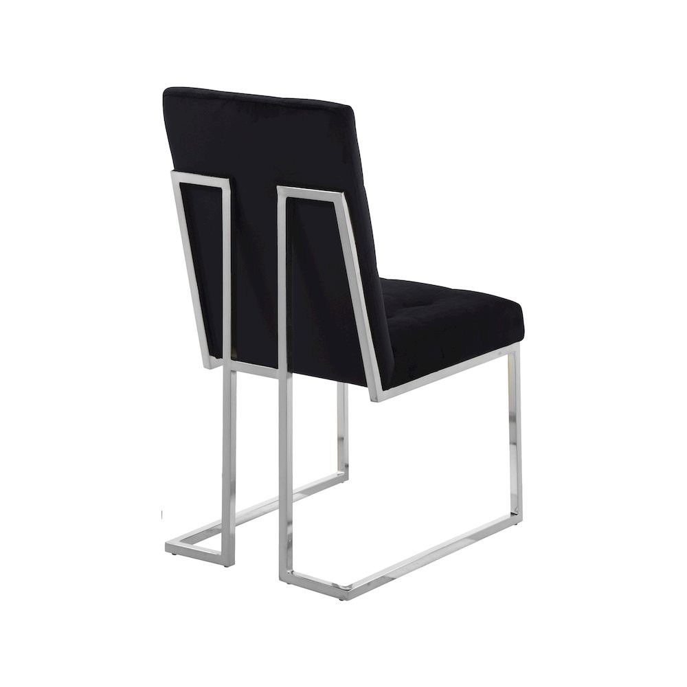 Alexis Black Velvet Dining Chair, Set of 2. Picture 2